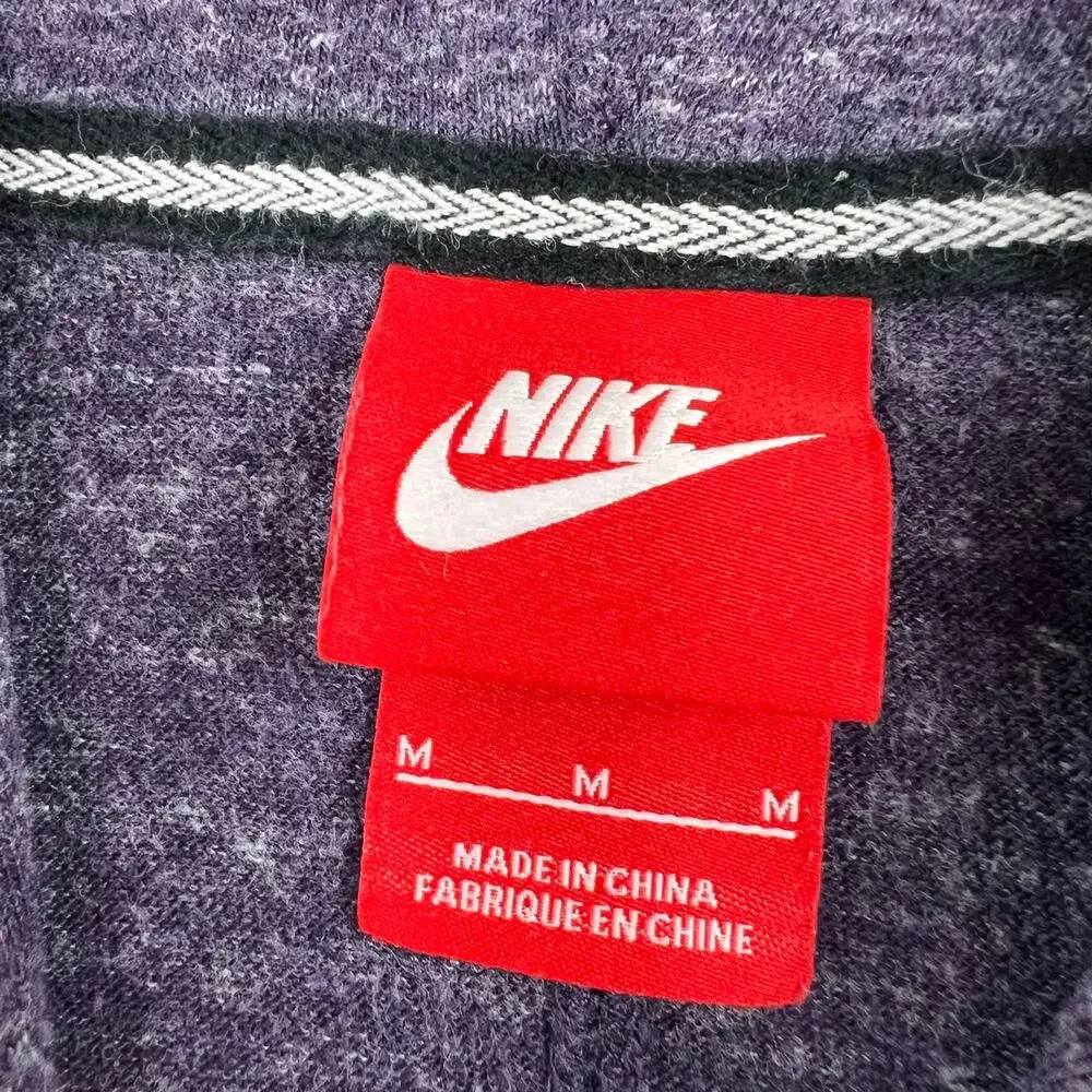 Nike purple heather zip up lightweight hooded sweatshirt size medium Y2K